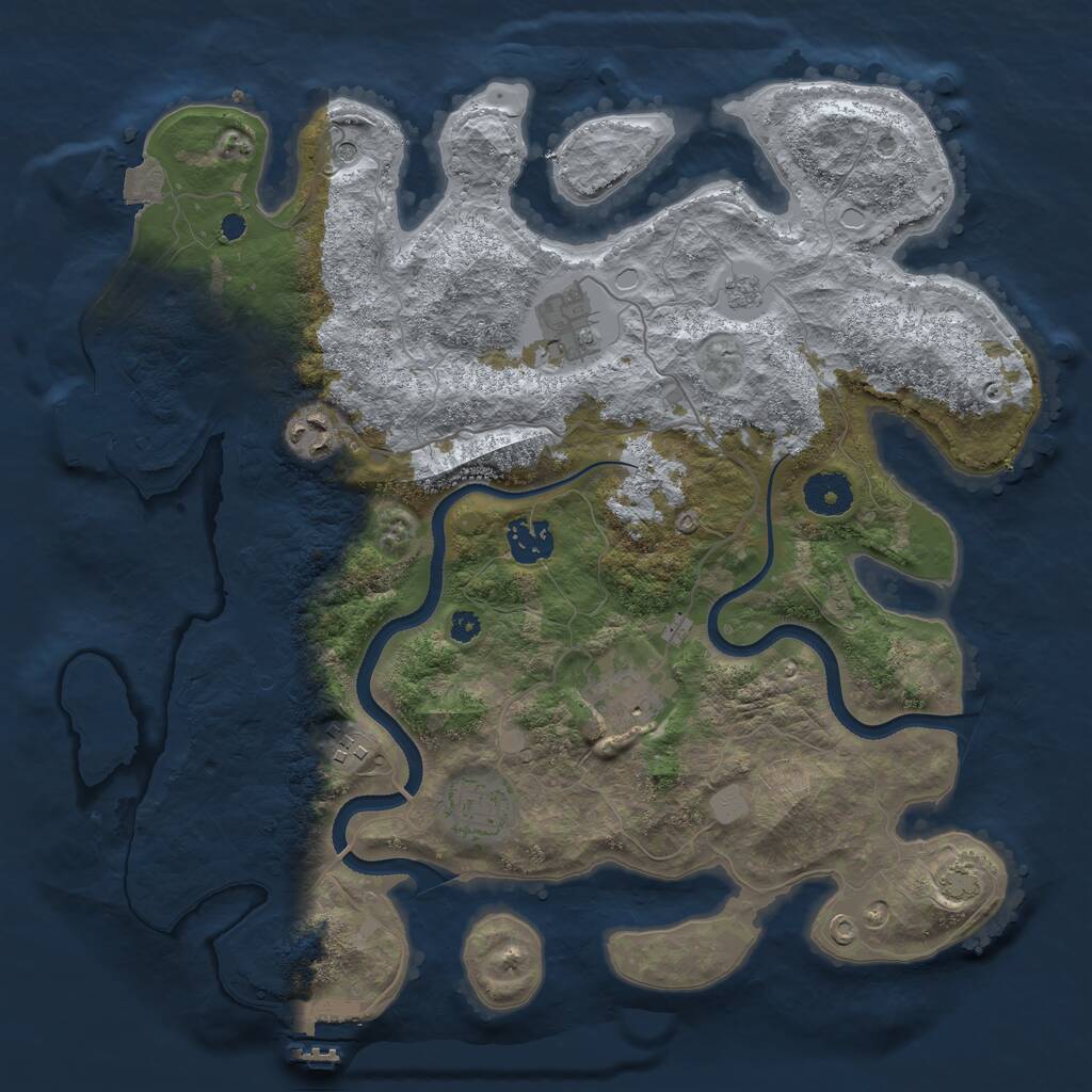 Rust Map: Procedural Map, Size: 3500, Seed: 2030051860, 12 Monuments