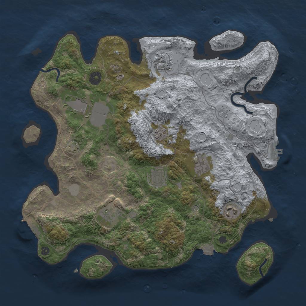 Rust Map: Procedural Map, Size: 3500, Seed: 897209406, 15 Monuments