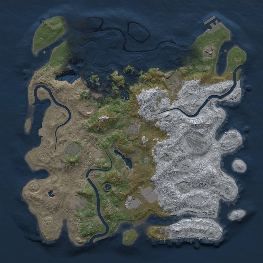 Rust Map: Procedural Map, Size: 4100, Seed: 87974586, 15 Monuments