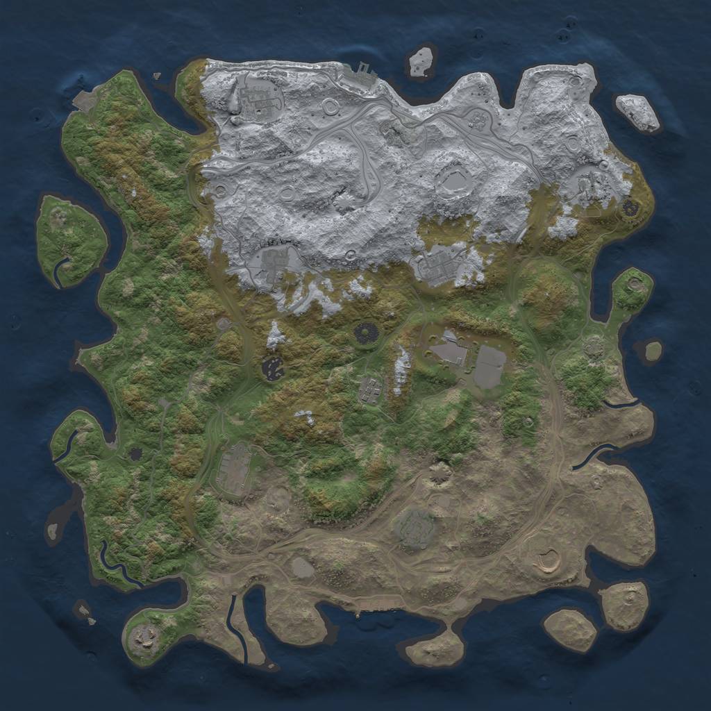 Rust Map: Procedural Map, Size: 4550, Seed: 21588289, 19 Monuments