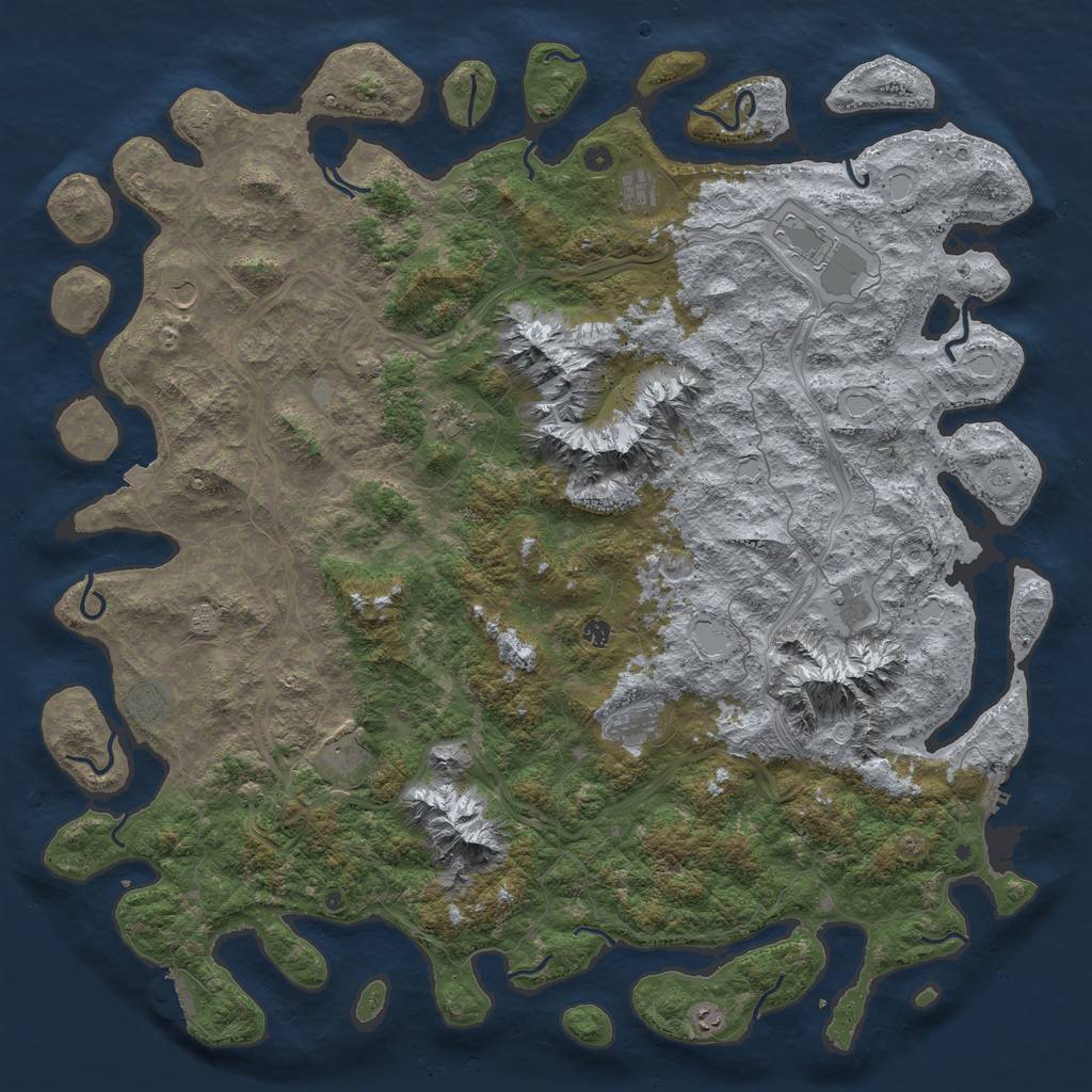 Rust Map: Procedural Map, Size: 6000, Seed: 111111111, 19 Monuments