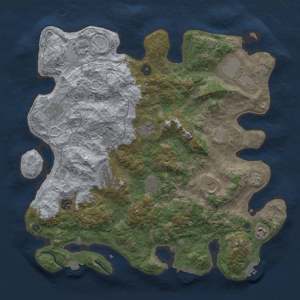 Rust Map: Procedural Map, Size: 4096, Seed: 898518949, 18 Monuments