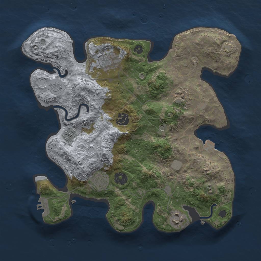 Rust Map: Procedural Map, Size: 3000, Seed: 84933063, 13 Monuments