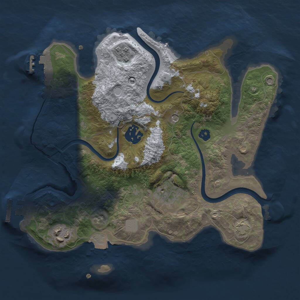 Rust Map: Procedural Map, Size: 2600, Seed: 28945157, 9 Monuments