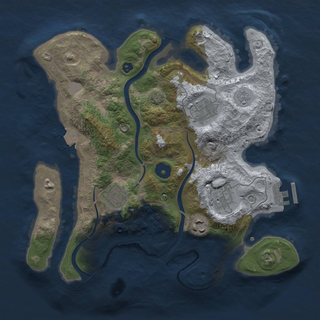 Rust Map: Procedural Map, Size: 3000, Seed: 1697627407, 10 Monuments