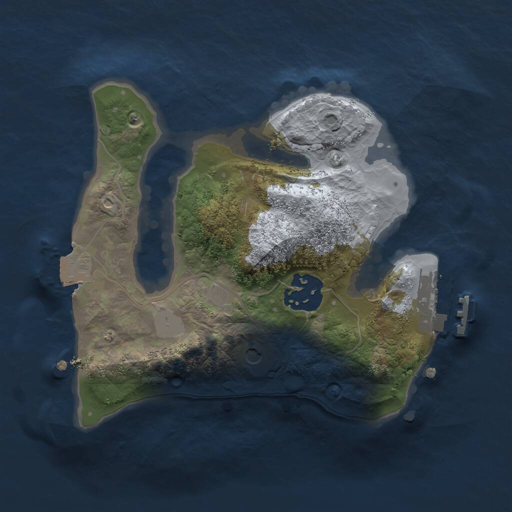 Rust Map: Procedural Map, Size: 2000, Seed: 887566, 4 Monuments