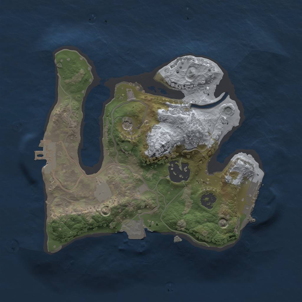 Rust Map: Procedural Map, Size: 2000, Seed: 887566, 7 Monuments