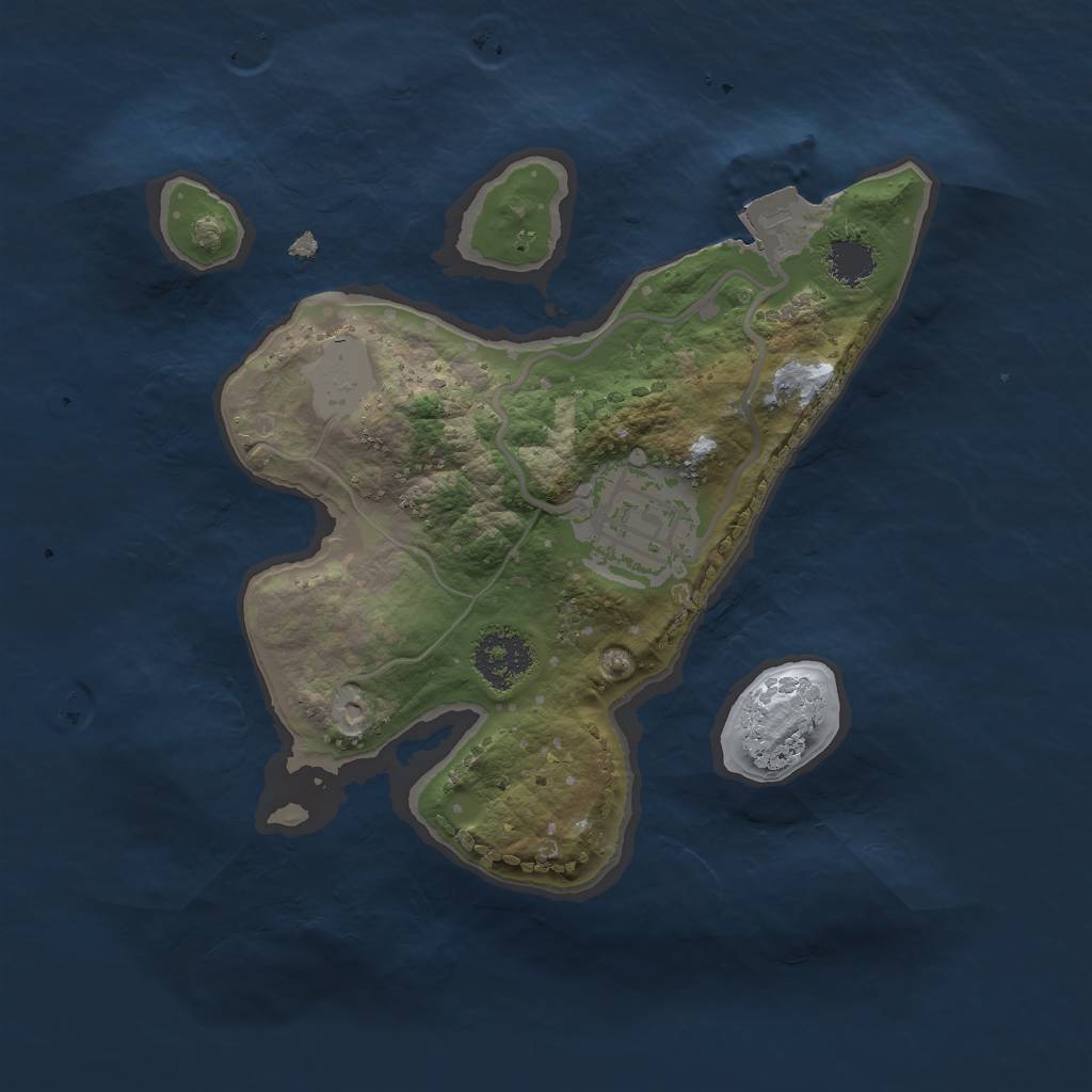 Rust Map: Procedural Map, Size: 2000, Seed: 673889, 4 Monuments