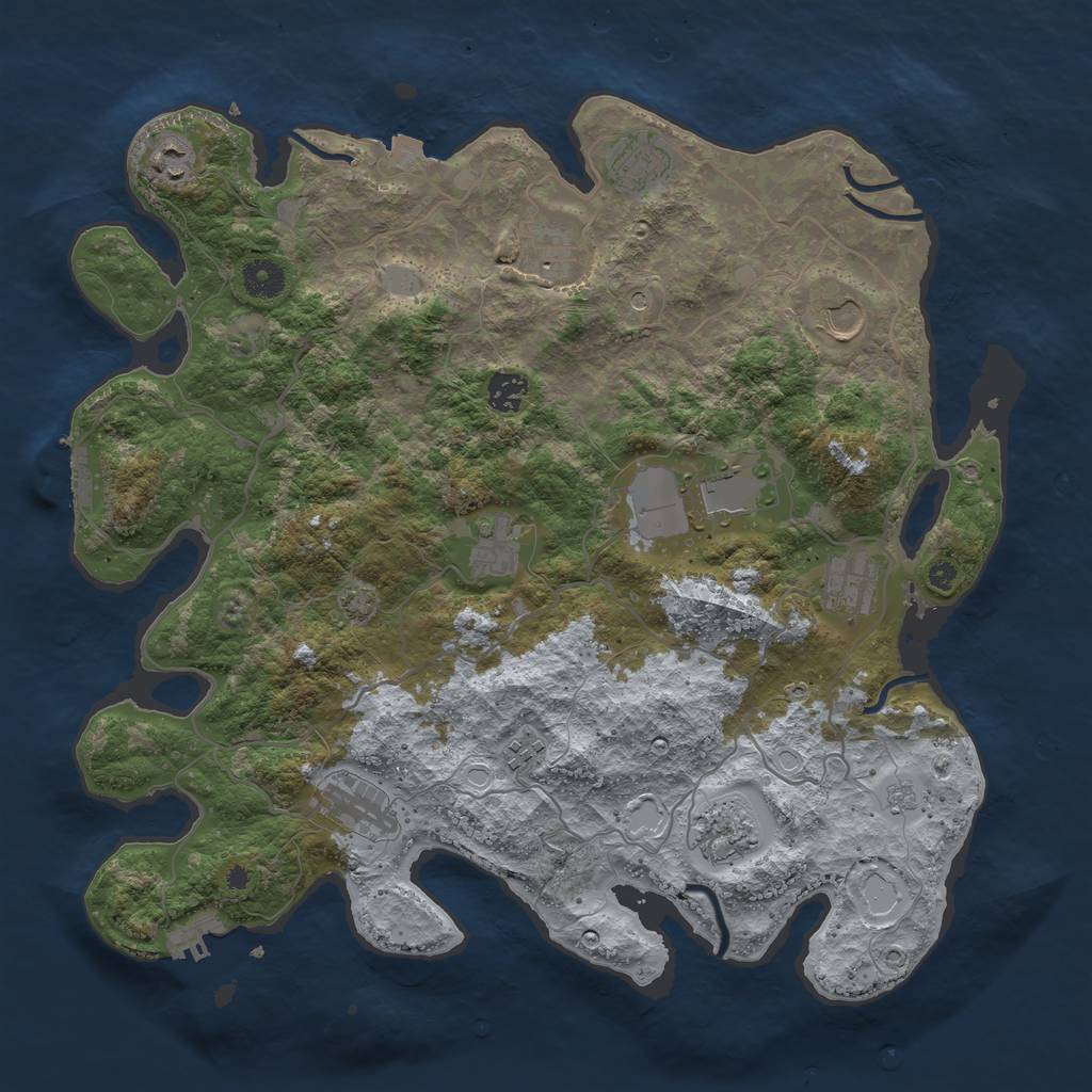 Rust Map: Procedural Map, Size: 4000, Seed: 280563721, 19 Monuments