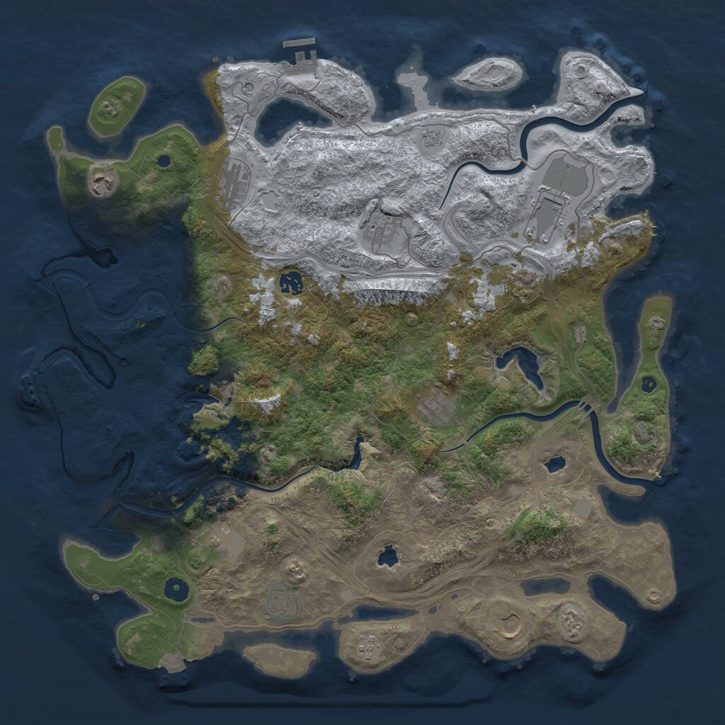 Rust Map: Procedural Map, Size: 4500, Seed: 1541010686, 17 Monuments