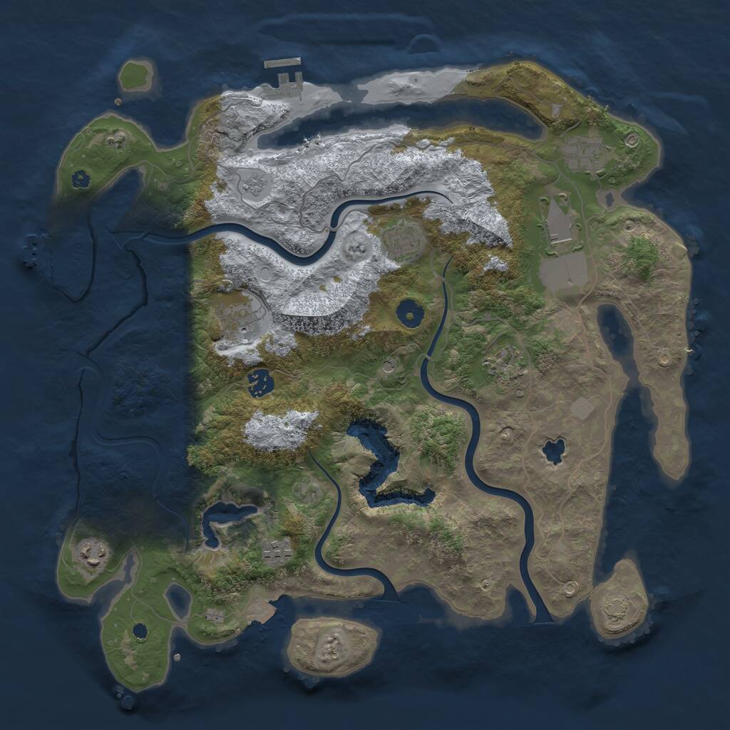 Rust Map: Procedural Map, Size: 4000, Seed: 290674504, 14 Monuments