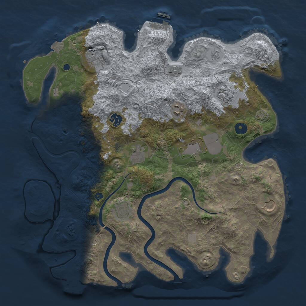 Rust Map: Procedural Map, Size: 3800, Seed: 52765266, 15 Monuments