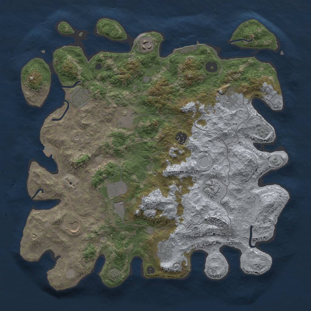 Rust Map: Procedural Map, Size: 4000, Seed: 564439, 17 Monuments