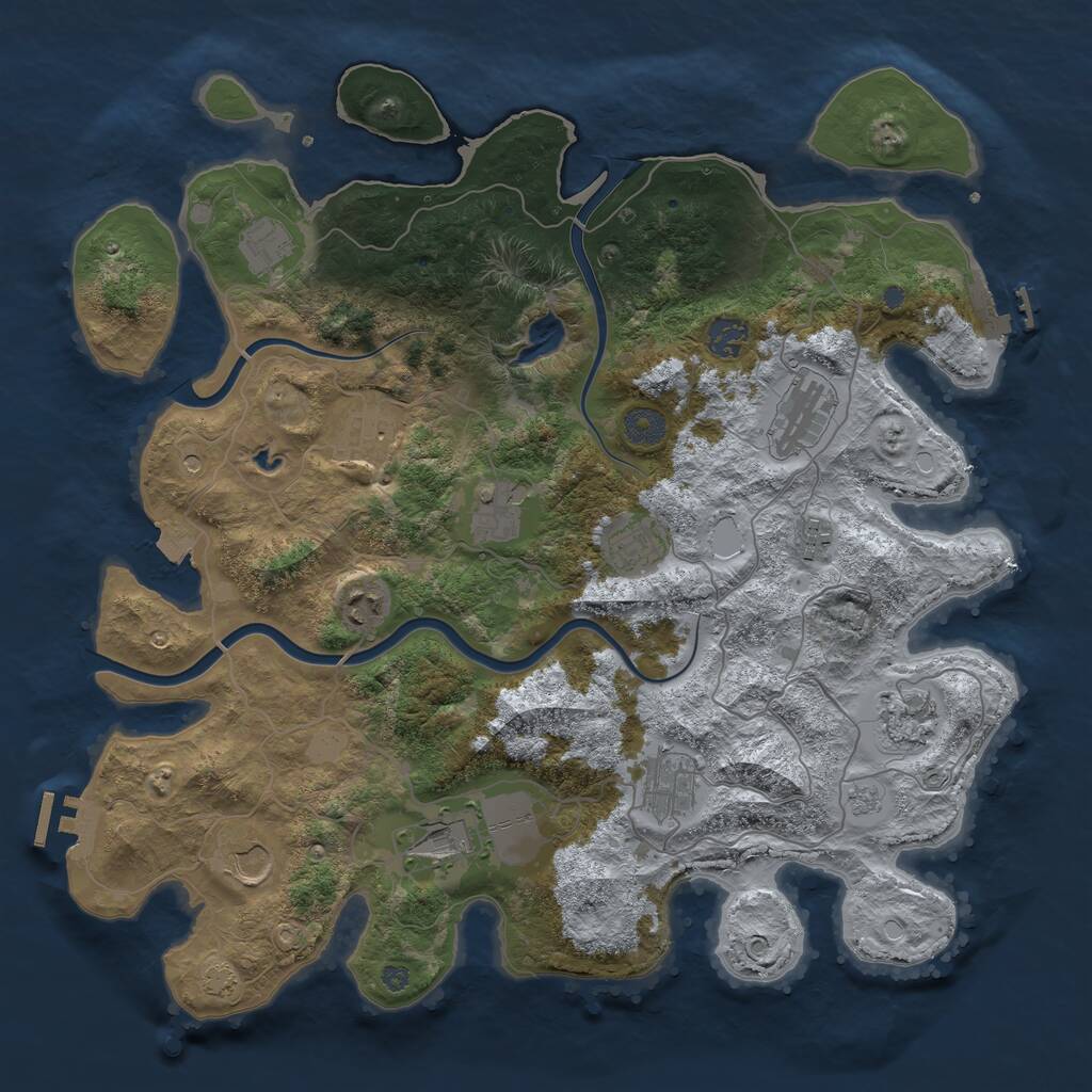 Rust Map: Procedural Map, Size: 4000, Seed: 564439, 19 Monuments