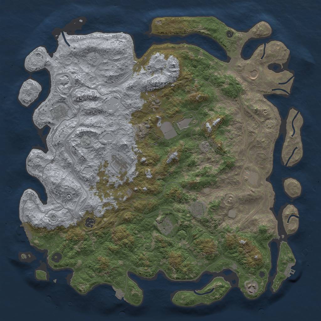Rust Map: Procedural Map, Size: 4800, Seed: 115608599, 19 Monuments