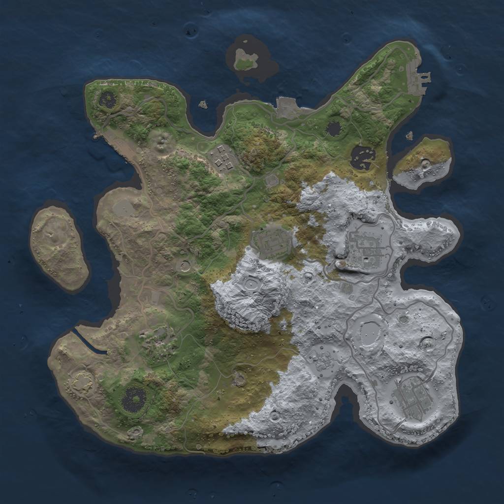 Rust Map: Procedural Map, Size: 3000, Seed: 10212, 14 Monuments