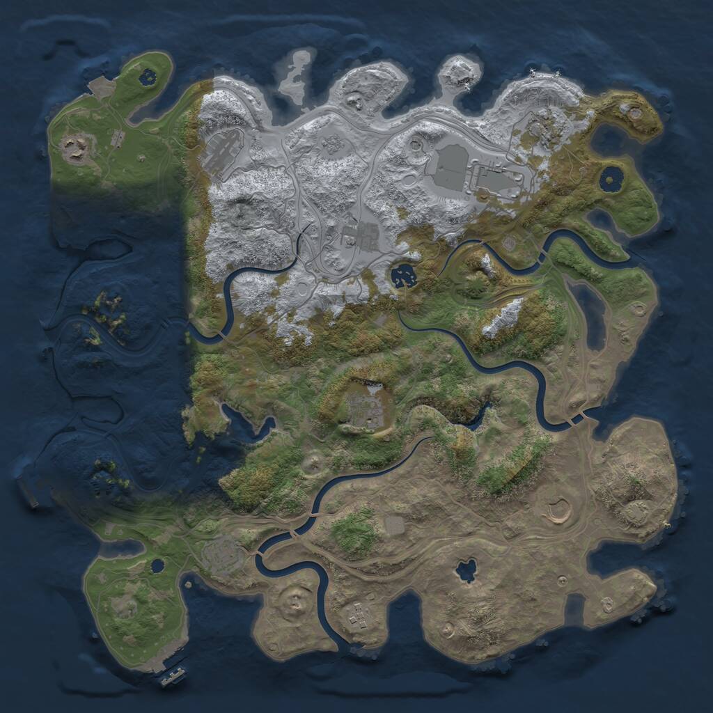 Rust Map: Procedural Map, Size: 4250, Seed: 21032024, 16 Monuments