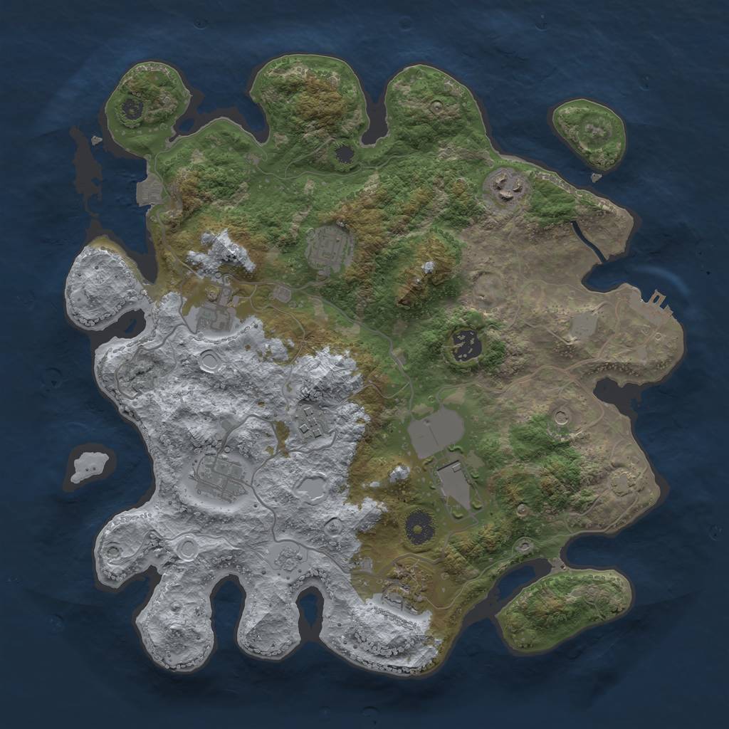 Rust Map: Procedural Map, Size: 3500, Seed: 209613547, 15 Monuments