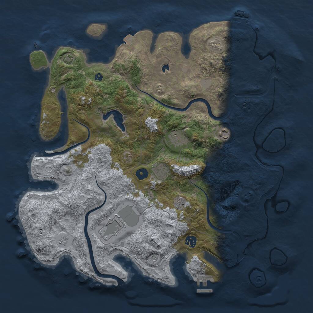 Rust Map: Procedural Map, Size: 4000, Seed: 315200079, 12 Monuments
