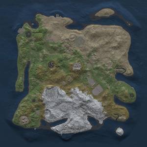 Thumbnail Rust Map: Procedural Map, Size: 3500, Seed: 200196712, 16 Monuments