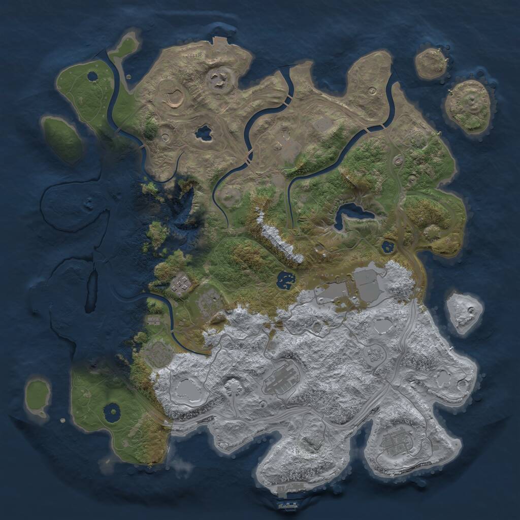 Rust Map: Procedural Map, Size: 4250, Seed: 85553579, 16 Monuments