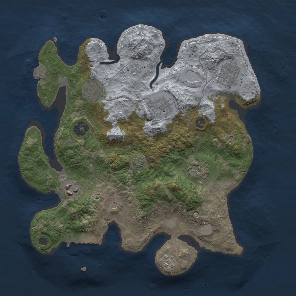 Rust Map: Procedural Map, Size: 3000, Seed: 3798450, 13 Monuments