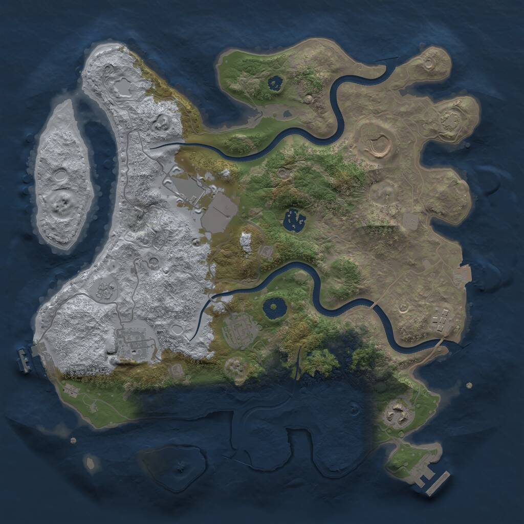 Rust Map: Procedural Map, Size: 3500, Seed: 10368, 13 Monuments