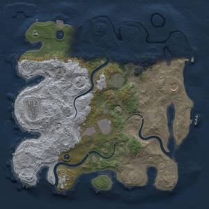 Thumbnail Rust Map: Procedural Map, Size: 3500, Seed: 1834169046, 11 Monuments