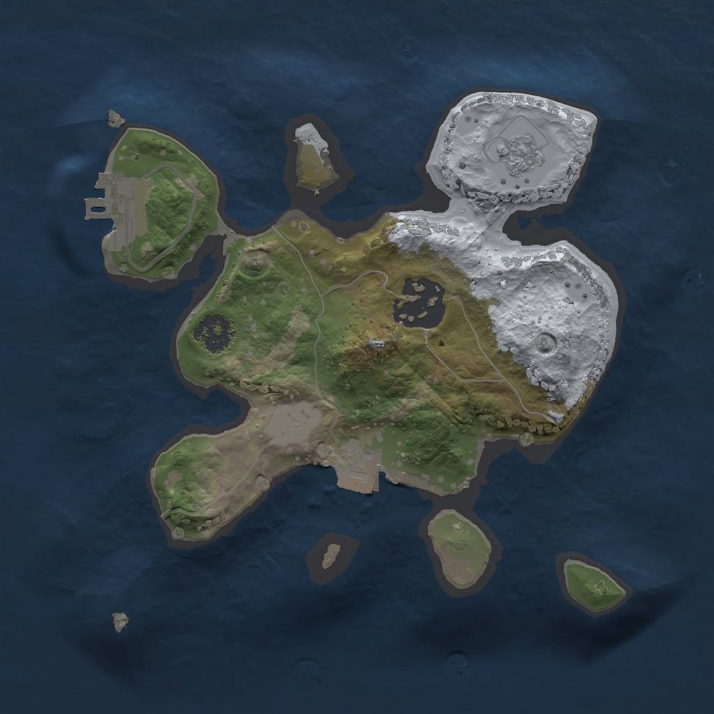 Rust Map: Procedural Map, Size: 2000, Seed: 2010878805, 6 Monuments