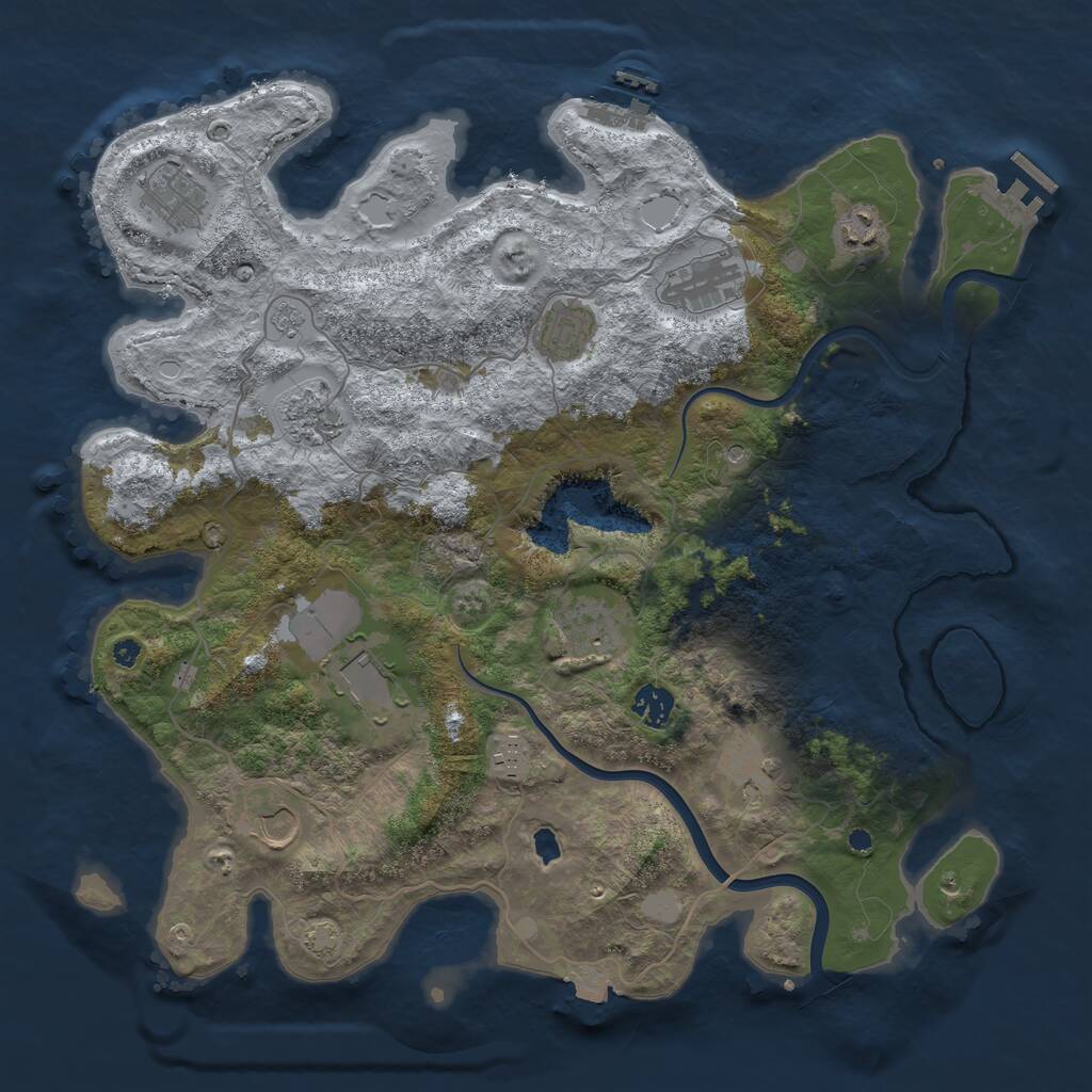 Rust Map: Procedural Map, Size: 4000, Seed: 162325780, 17 Monuments