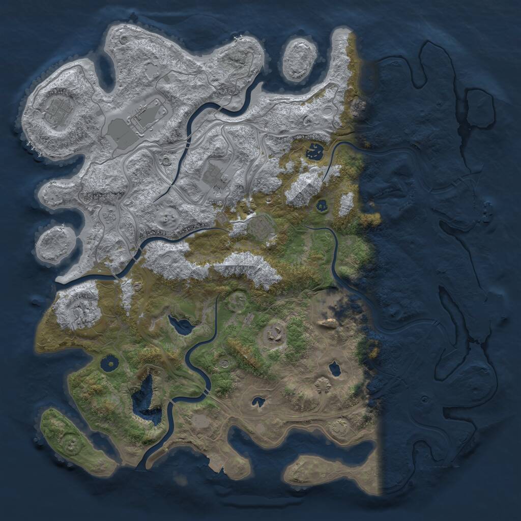 Rust Map: Procedural Map, Size: 4500, Seed: 2243432, 15 Monuments
