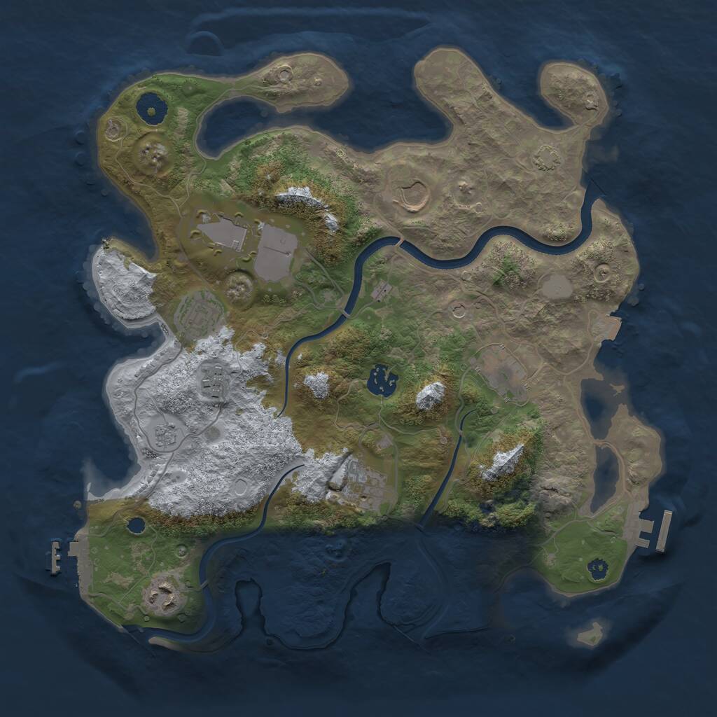 Rust Map: Procedural Map, Size: 3500, Seed: 1495012157, 14 Monuments