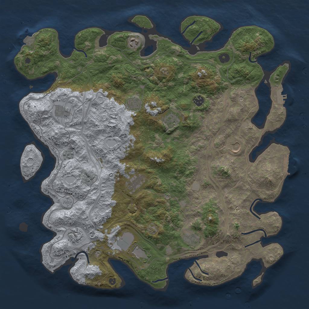 Rust Map: Procedural Map, Size: 4500, Seed: 1945610061, 19 Monuments