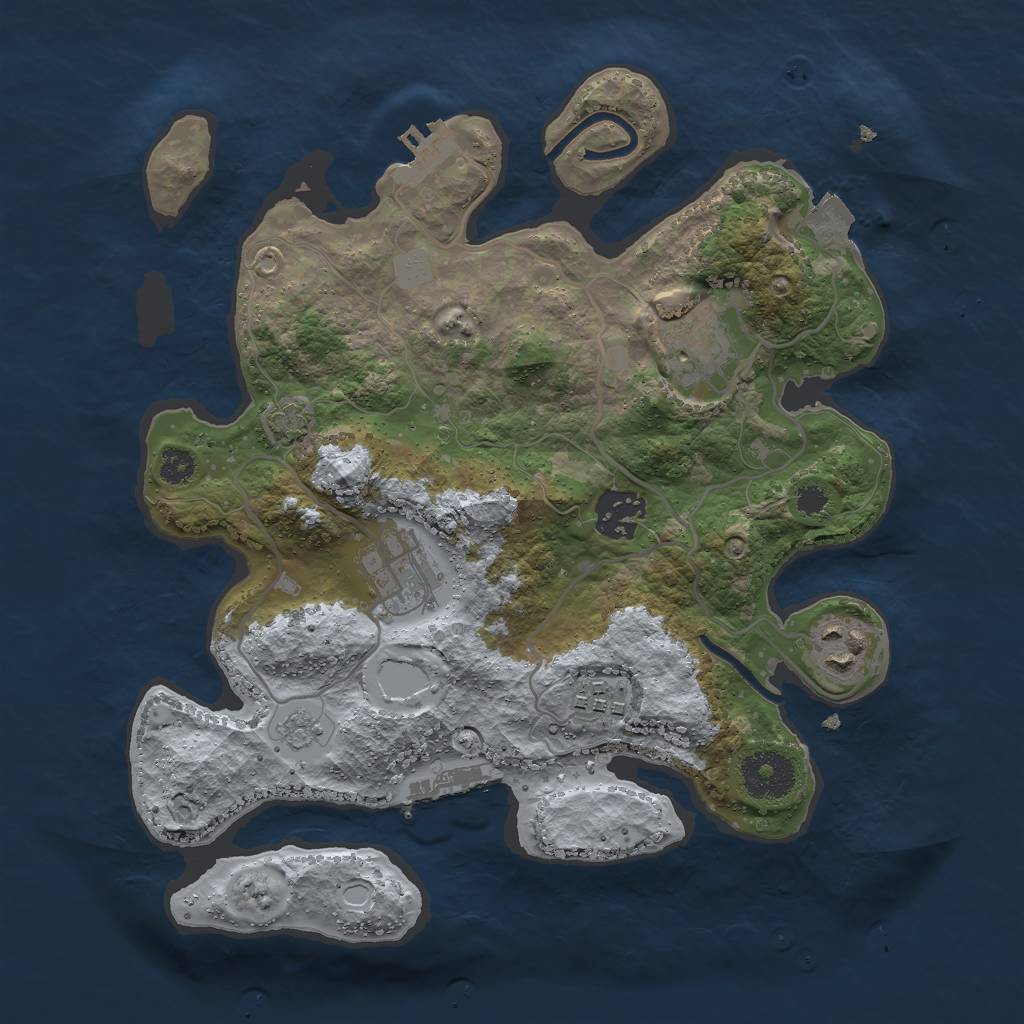 Rust Map: Procedural Map, Size: 3000, Seed: 579813, 12 Monuments