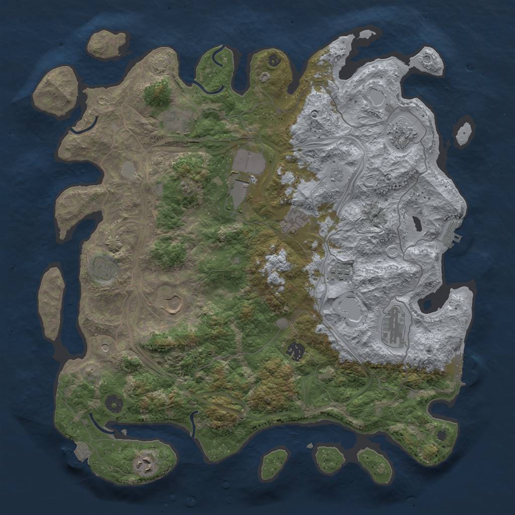 Rust Map: Procedural Map, Size: 4250, Seed: 703359391, 18 Monuments