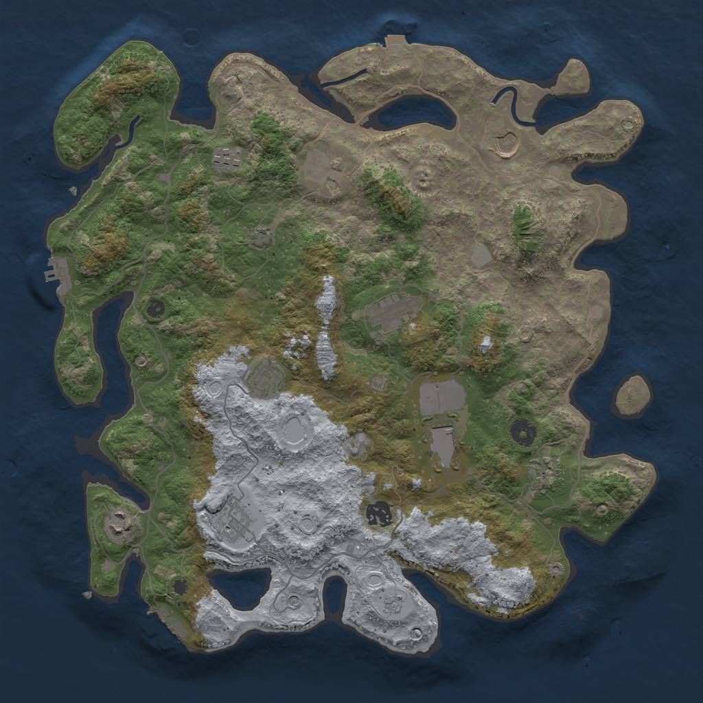 Rust Map: Procedural Map, Size: 4000, Seed: 5945621, 18 Monuments