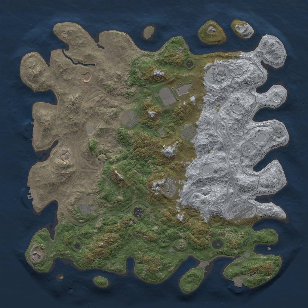 Rust Map: Procedural Map, Size: 4500, Seed: 2084204237, 19 Monuments