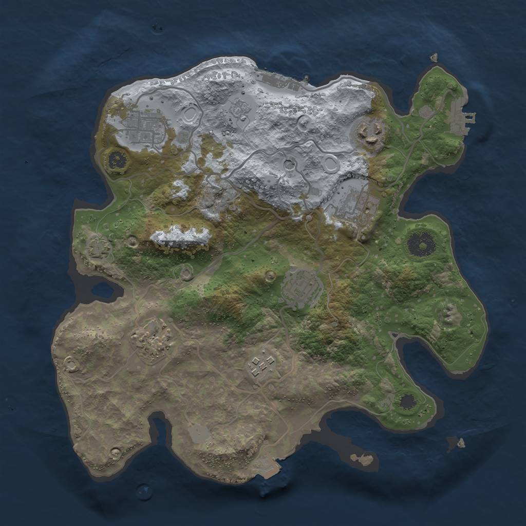 Rust Map: Procedural Map, Size: 3000, Seed: 578545371, 14 Monuments