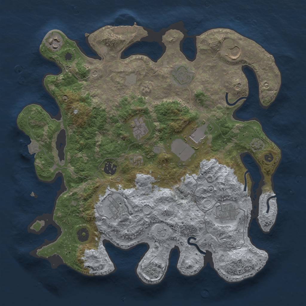 Rust Map: Procedural Map, Size: 3500, Seed: 1979278962, 16 Monuments