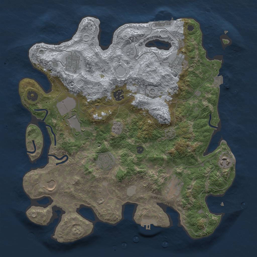 Rust Map: Procedural Map, Size: 3500, Seed: 9856789, 17 Monuments