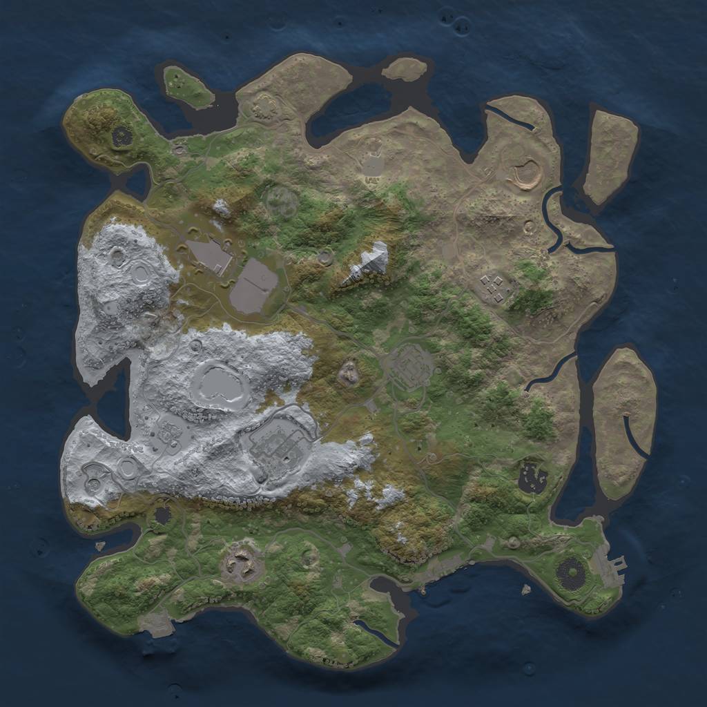 Rust Map: Procedural Map, Size: 3500, Seed: 1795159856, 15 Monuments