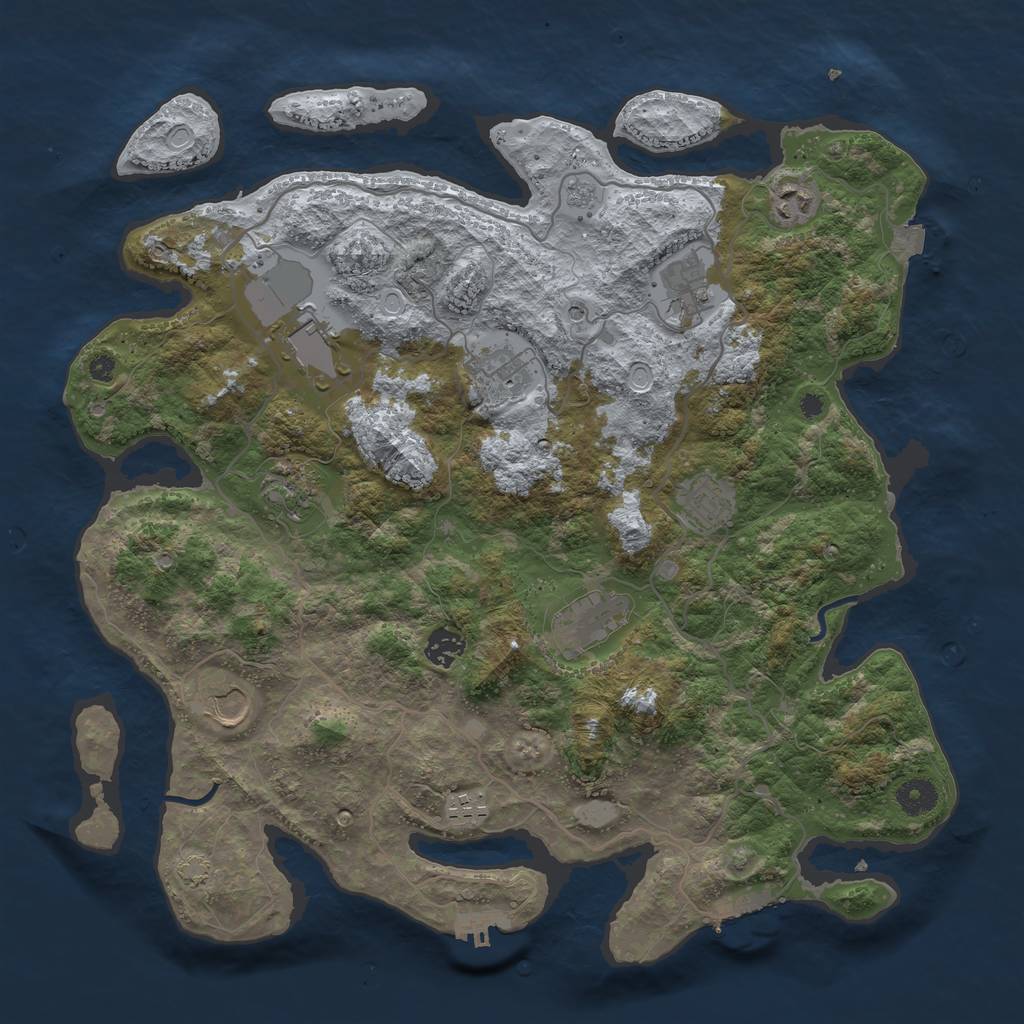 Rust Map: Procedural Map, Size: 4000, Seed: 1631305337, 18 Monuments