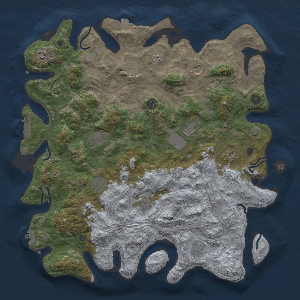 Rust Map: Procedural Map, Size: 4500, Seed: 651235849, 19 Monuments