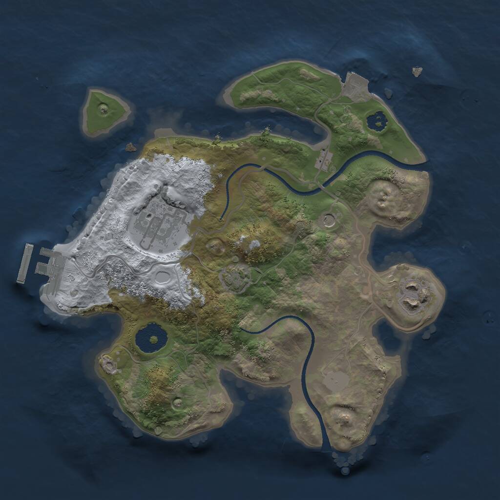 Rust Map: Procedural Map, Size: 2500, Seed: 583235489, 6 Monuments
