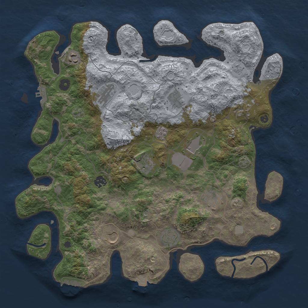Rust Map: Procedural Map, Size: 4000, Seed: 1870071562, 19 Monuments