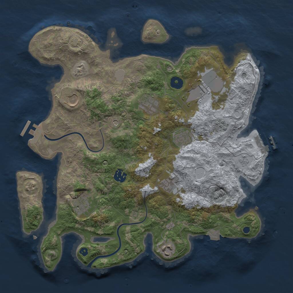 Rust Map: Procedural Map, Size: 3500, Seed: 1342678512, 15 Monuments
