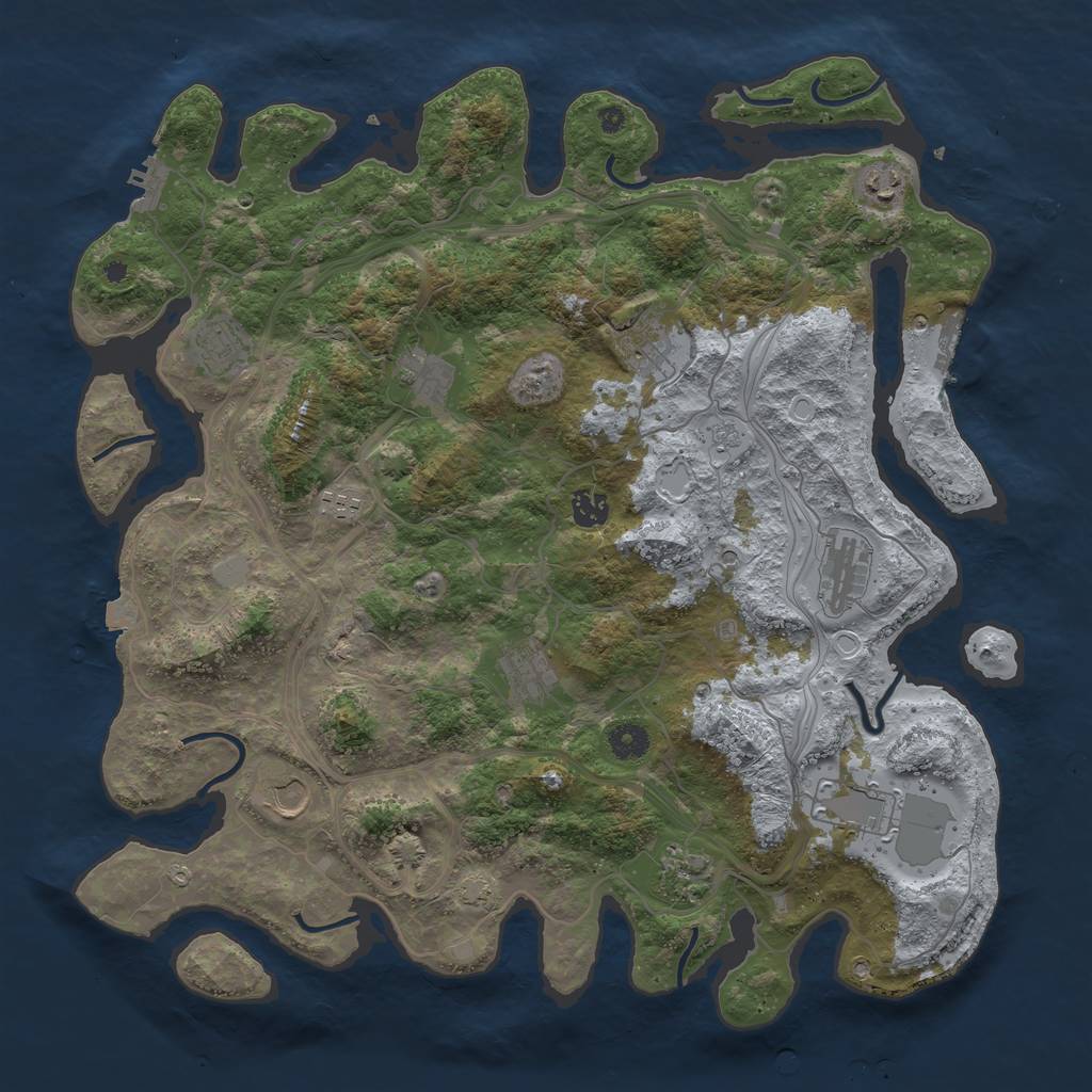 Rust Map: Procedural Map, Size: 4250, Seed: 169316097, 19 Monuments