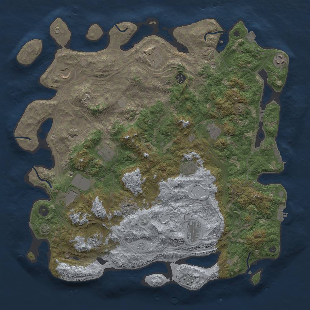 Rust Map: Procedural Map, Size: 4500, Seed: 1012456752, 19 Monuments