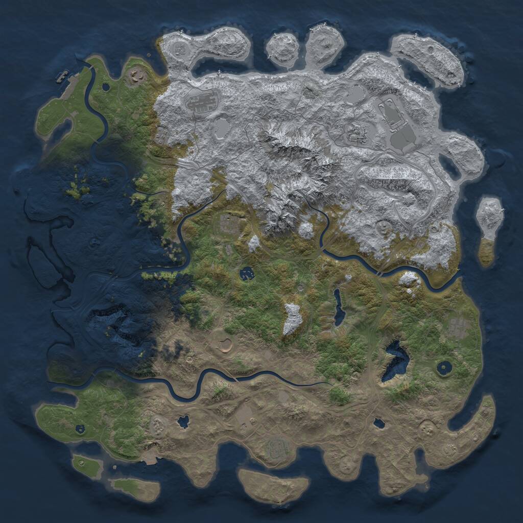 Rust Map: Procedural Map, Size: 5500, Seed: 1679466594, 17 Monuments