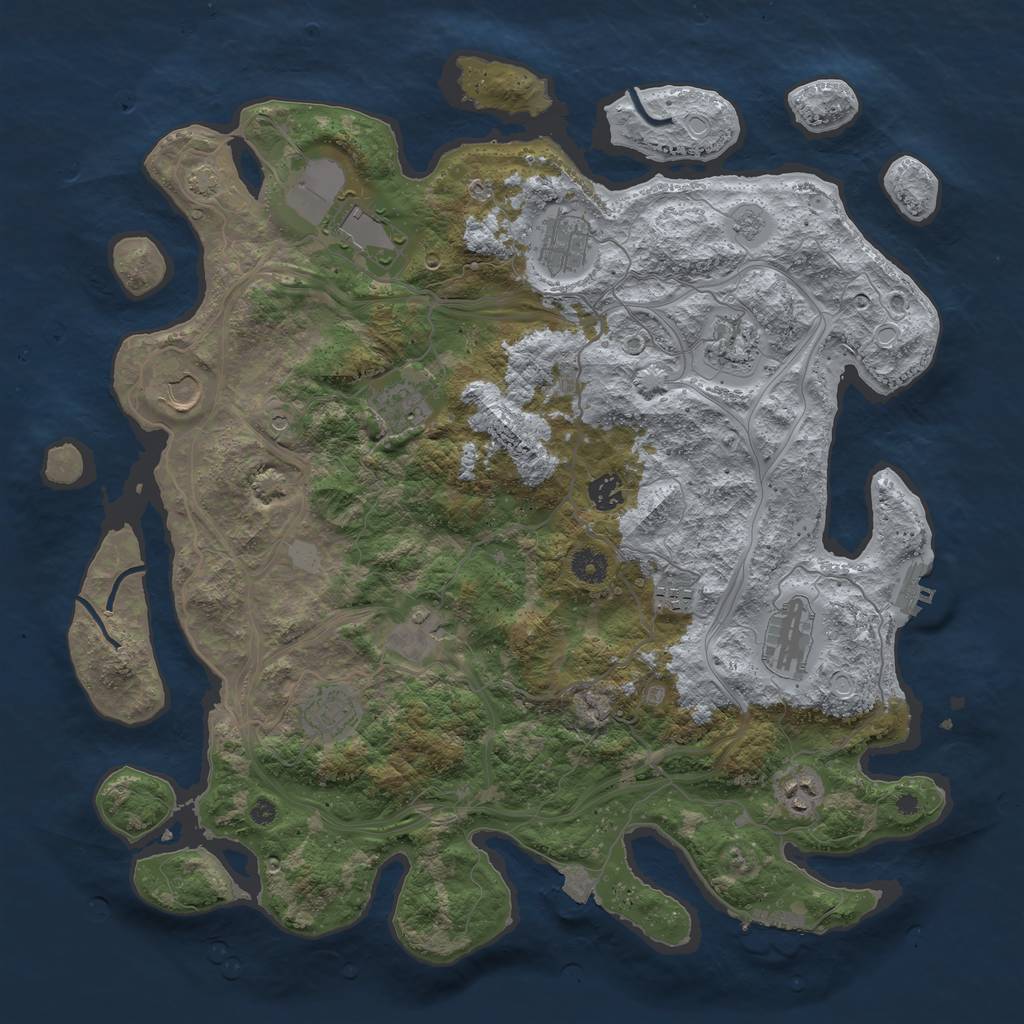 Rust Map: Procedural Map, Size: 4250, Seed: 919112145, 19 Monuments
